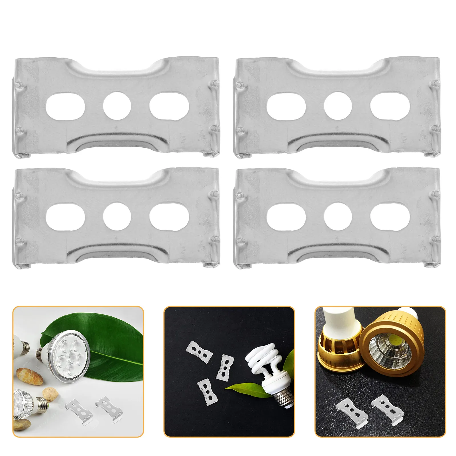 100Pcs T8 Light Tube Clips Electroplated Metal Sturdy Lamp Clips Mounting Brackets for Home Office Commercial Fluorescent Tube