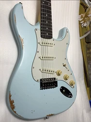 Classic Daphne Light Blue 6-string electric Guitar White guard board Rose wood fingerboard Free shipping