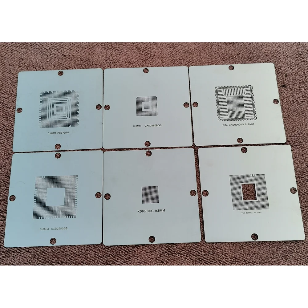 

7pcs/lots PS4 BGA Reballing Stencils 90mm*90mm CXD90025G CXD90026G PS3 CPU GPU CXD2980BGB CXD2999GG CXD2992GB Solder Stencil