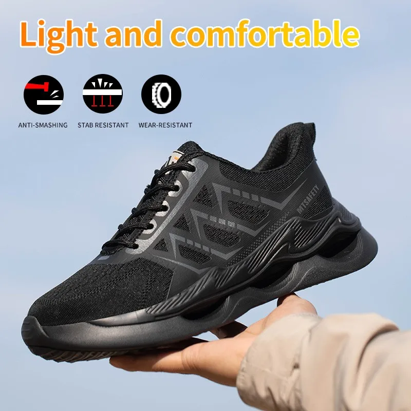 2024 New Four Seasons Men's Work Safety Shoes Anti-smashing Puncture Steel Toe Lightweight Breathable Shoes Zapatos De Seguridad