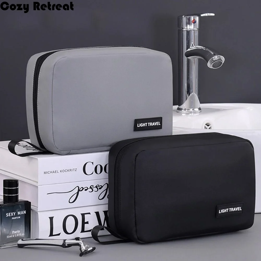 Foldable Travel Toiletry Bag Layered Multiple Pockets Hanging Makeup Cases Large Capacity Portable Travel Essentials Organizer