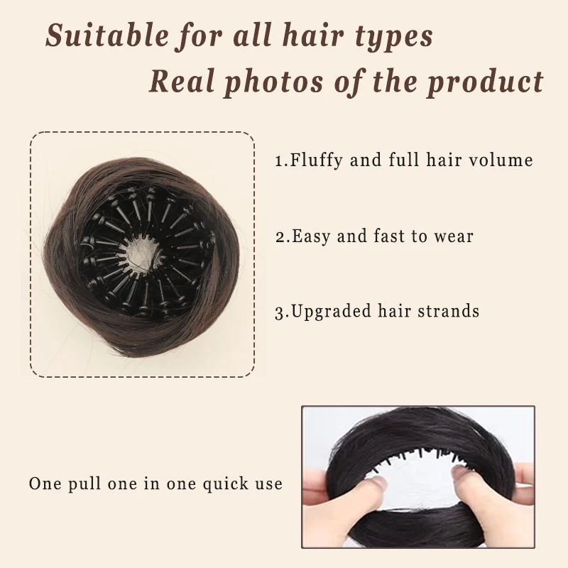 Bird's Nest Meatball Wig Hair Hoop Female Shrinkable Curling Synthetic Wig Package Wig Bun