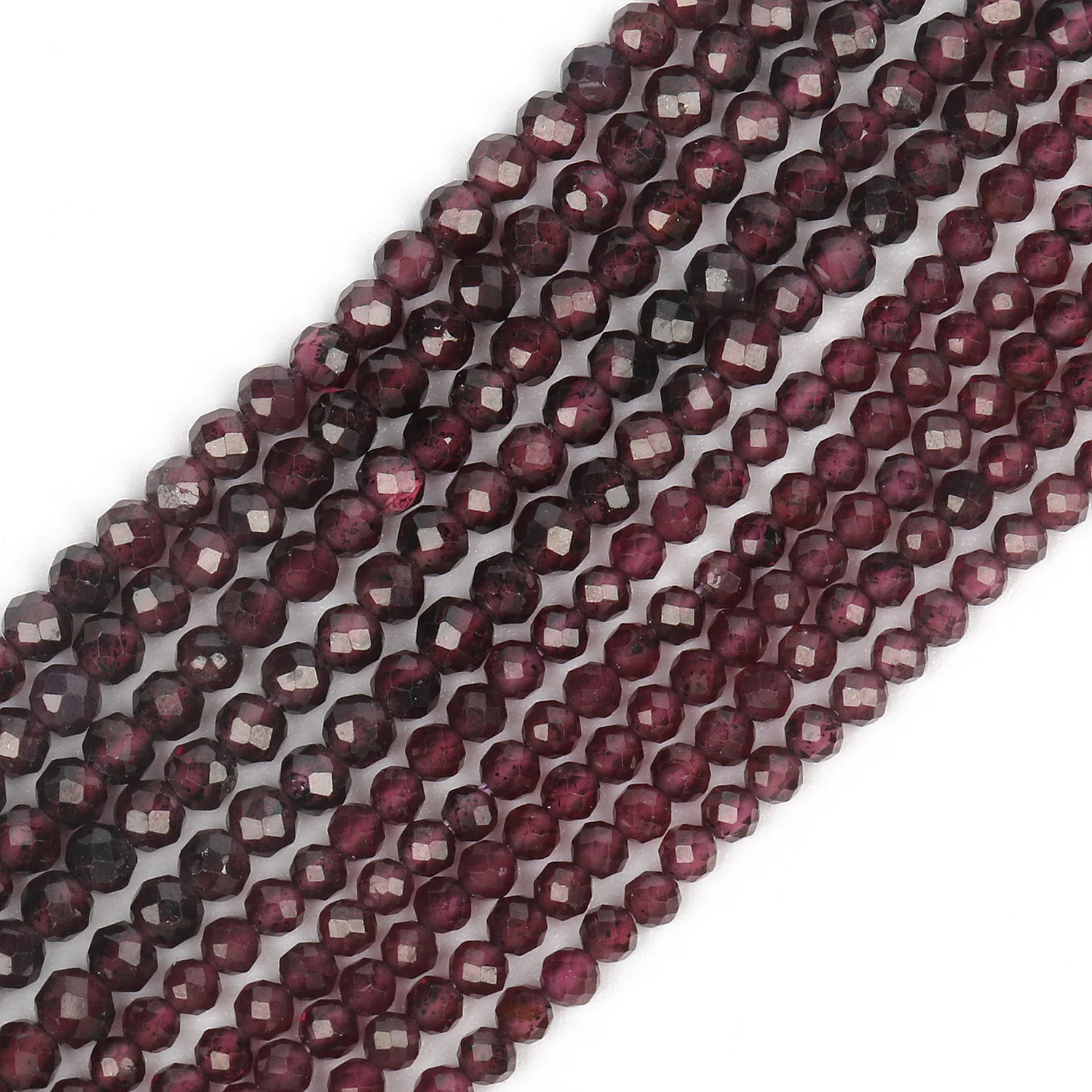 Chakra Muladhara Natural Stone Faceted Garnet Beads 2 3 4mm for Jewelry Making Diy Women Necklace Bracelet Accessories