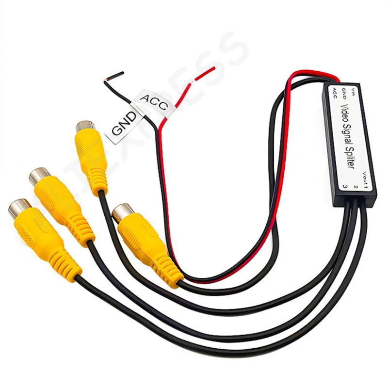 CVBS & AHD720P Video Signal Splitter 1 To 3 Output RCA Video Booster Amplifier Splitter For Car TV, DVD, CCTV 1 Input 3 Output