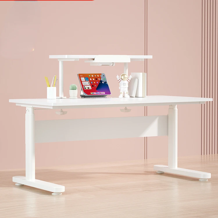 

Children's study desk writing desk can be lifted student home youth solid wood computer