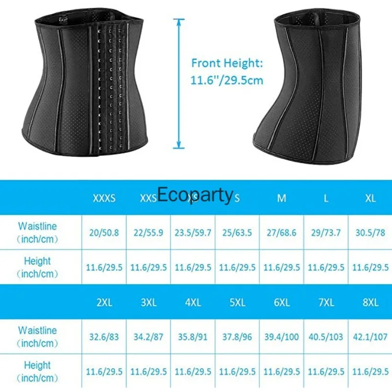 XXS XS Women Latex Corset Waist Control Corset and Bustier 9 Steel Bone Underbust Waist Trainer Corset Slimming Shaper Corselet - view 5