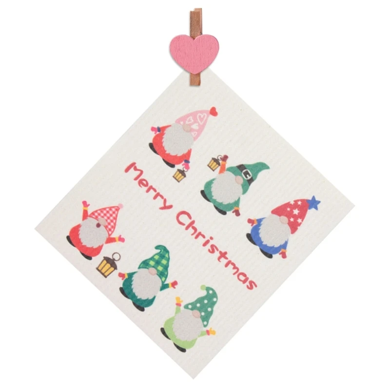 Festive Cartoon Dishcloth Dish Cleaning Cloth Excellent Water Absorption, Suitable for Home and Restaurant Use