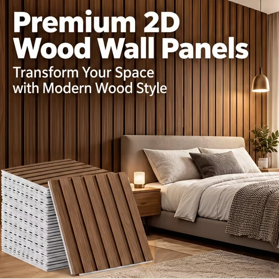 10pcs 30x30cm Self-Adhesive Peel-And-Stick Vertical Wood Grain Panels, Peelable And Pasteable Groove Wall Panels, for Bedroom Ca