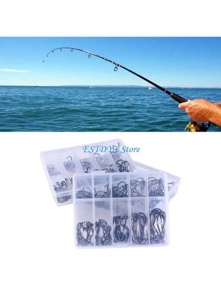 

G6DE 100/500pcs Steel Barbed Fish Hook Rustproof Carp Circle Hooks Baits Holder Hook
