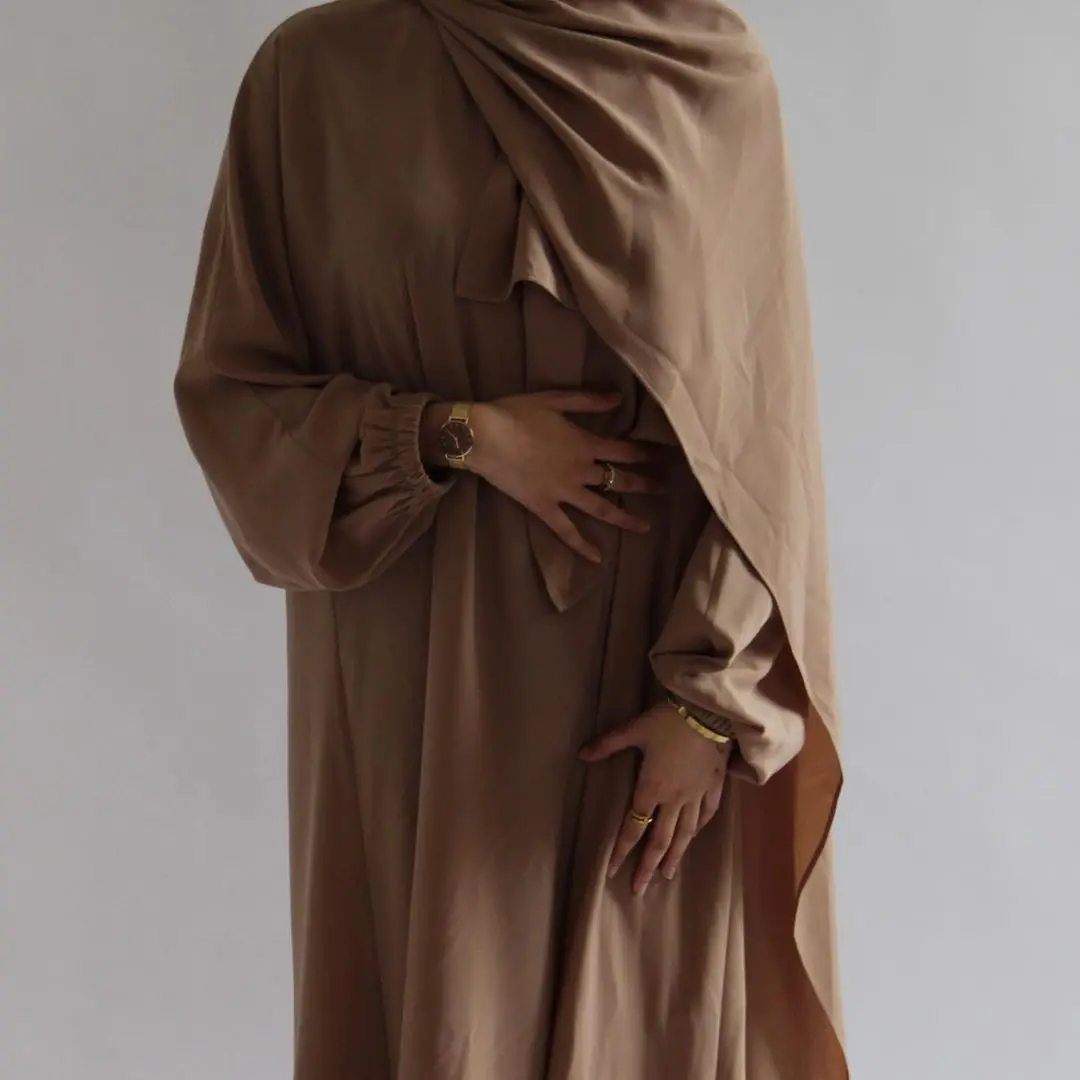 Abaya con diseño de volantes de Dubái de Oriente Medio personalizado, ropa lslérica de diamantes de imitación, Sudadera con capucha turca, hijab