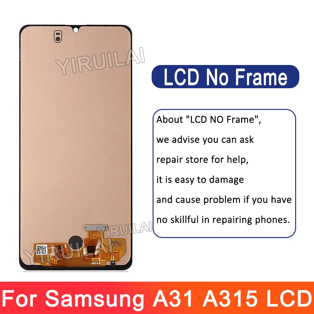 삼성 갤럭시 A31 LCD 디스플레이 터치 스크린 디지타이저 어셈블리에 대한 TFT 테스트 삼성 A31 A315 LCD 화면 디스플레이에 대한 프레임