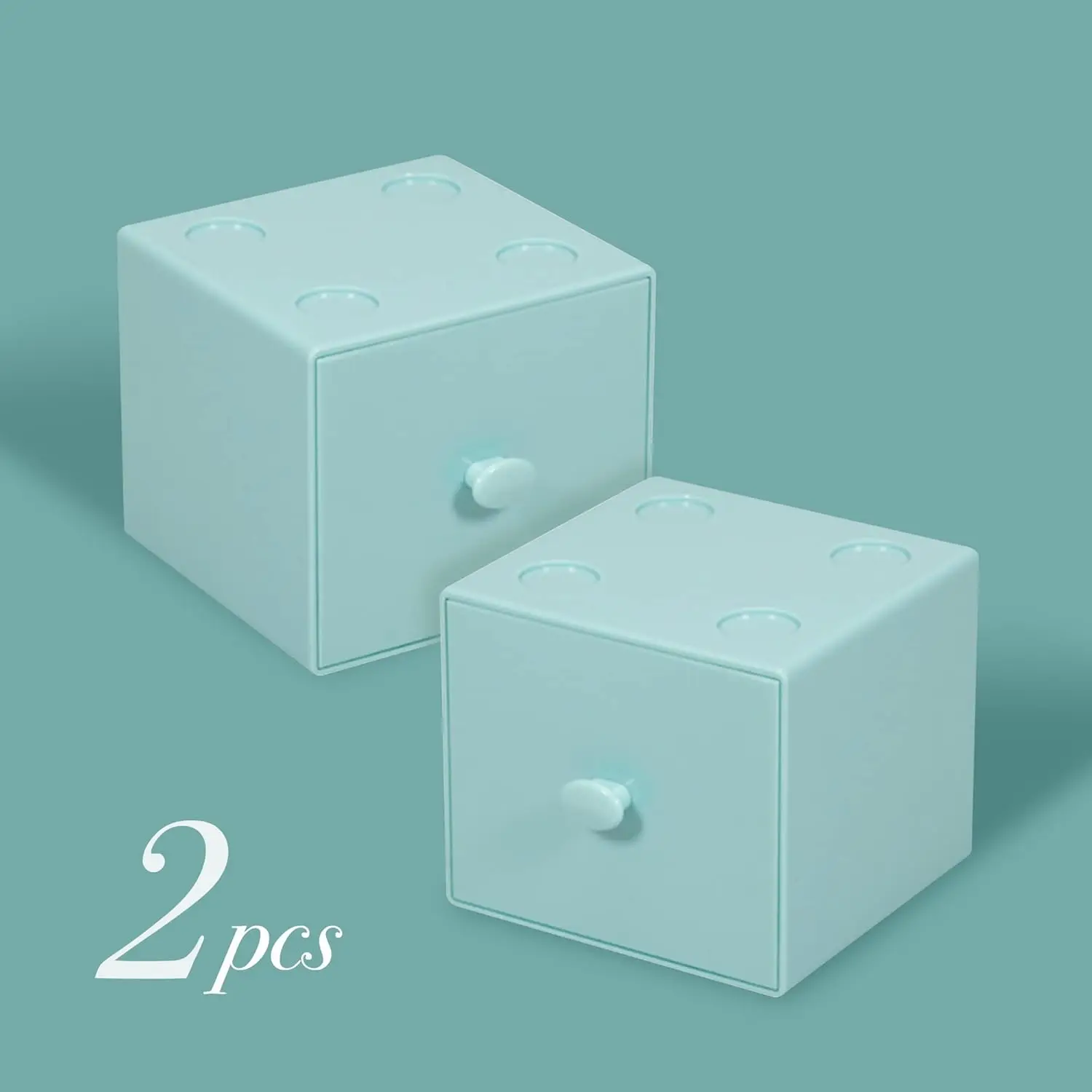 عبوتان من منظم المكتب الصغير، أدراج تنظيم لطيفة قابلة للتكديس، درج سطح المكتب، منظم سطح المكتب للمكتب و( #4