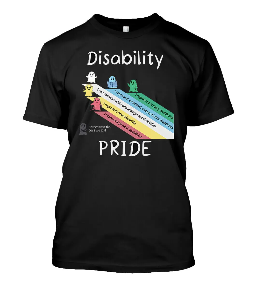 Nwt Disability Pride With Ghosts And Descriptions Classic S 5Xl T Shirt