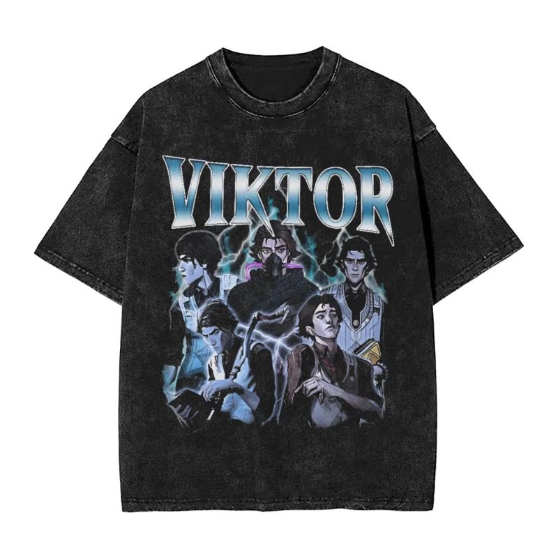 أنيمي غامض فيكتور المجد الإباضة الجرافيك غسلها تي شيرت الرجال Vintage تي شيرت عادية المتضخم تي شيرت Harajuku القمم #3