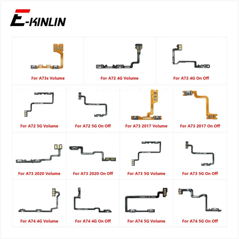 Volume Button Power Switch On Off Key Ribbon Flex Cable For OPPO A72 A73 A73s A74 4G 5G 2020 2017 Replacement Parts