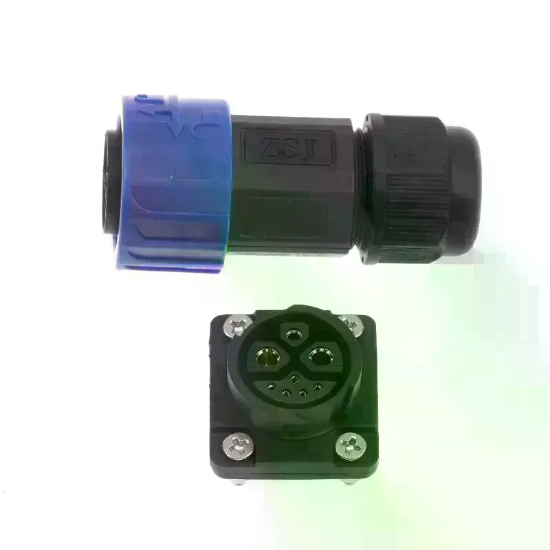 1Pcs 50A Energy Lithium Electric Bicycle Male Female Charging Port M23 2+1+5 Battery Connector Motorcycle Charger Plug Socket