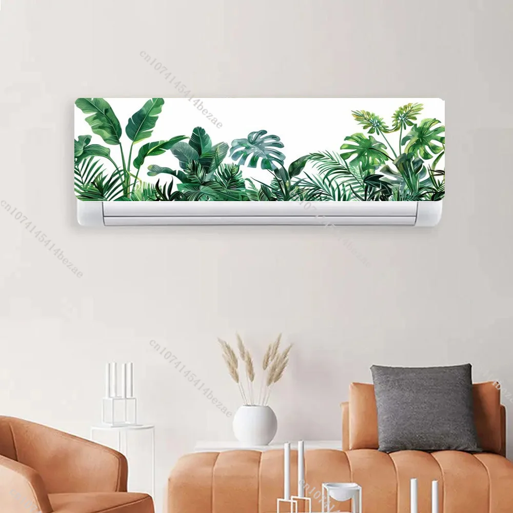 Simple Green Plant Air Conditioner Sticker PVC Waterproof Home Decoration Poster Hanging Air Conditioner Decoration Sticker