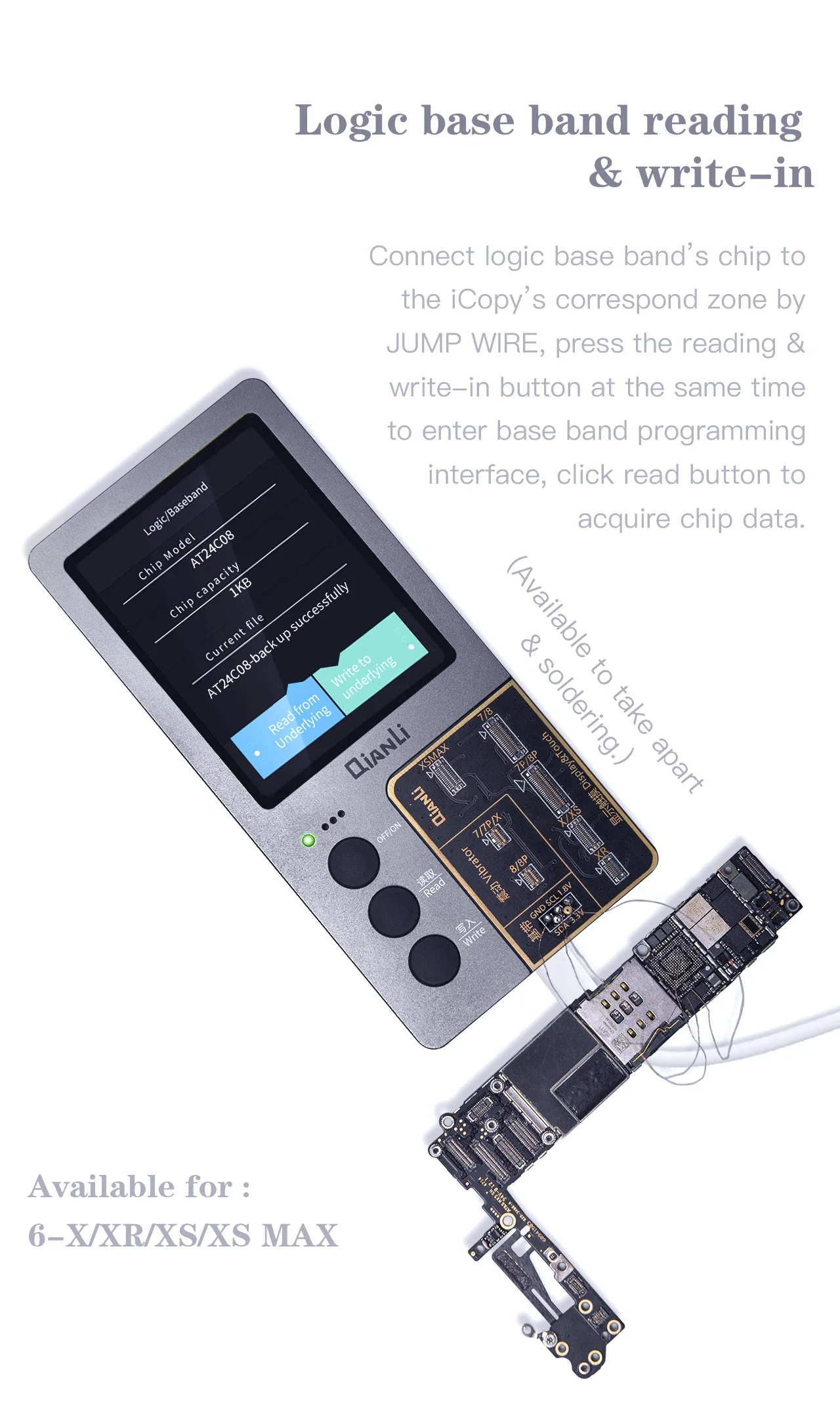 Imagem -03 - Qianli-placa Lcd para Iphone 1215 Pro Max Tom Ture Recuperação Face id Reparação de Bateria Programador Eeprom Icopy Plus 2.2v