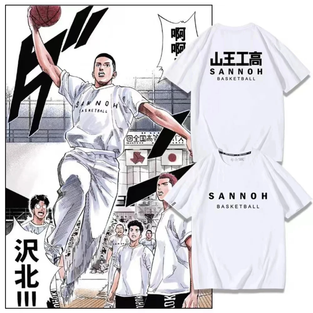 Men\'s Japanese Anime The First Slam Man T-Shirt Slam Dunk Shohoku Dunk Basketball Team T-shirt Sakuragi Hanamichi Print Men Tees