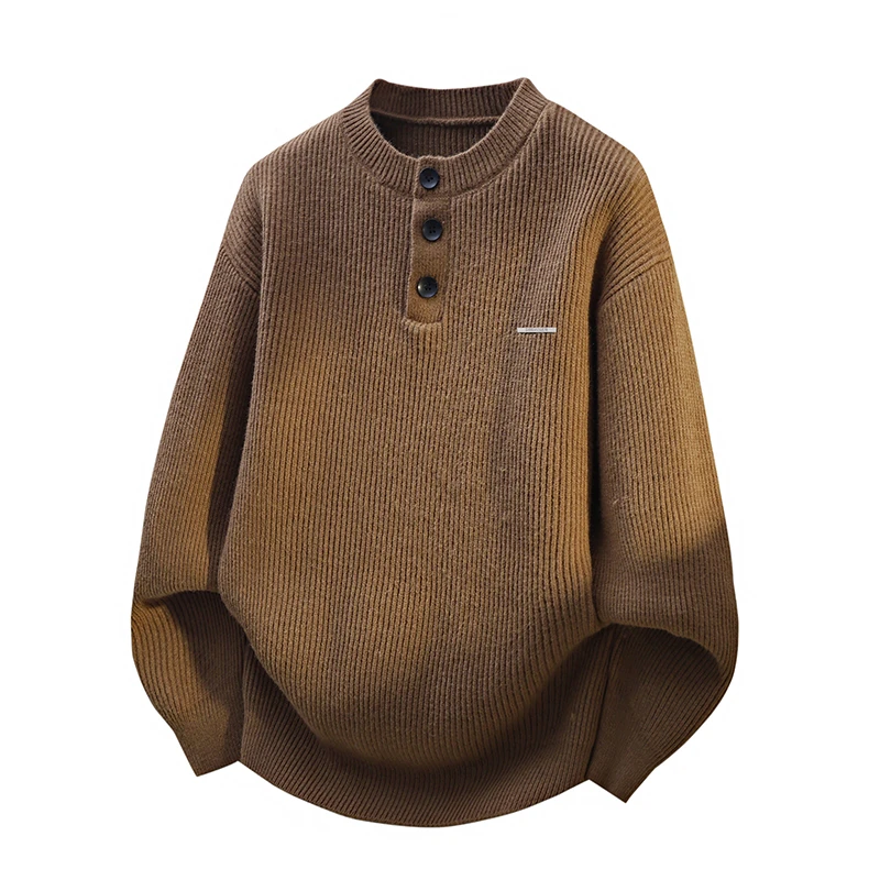 

Мужской утепленный вязаный свитер с высоким воротником, осенне-зимний теплый базовый слой, корейский стиль, модный, большие размеры