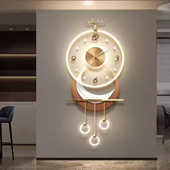 Modern Living Room Gallery Hanging Picture Decoration Crystal Porcelain Mural Art Clock Hanging Picture