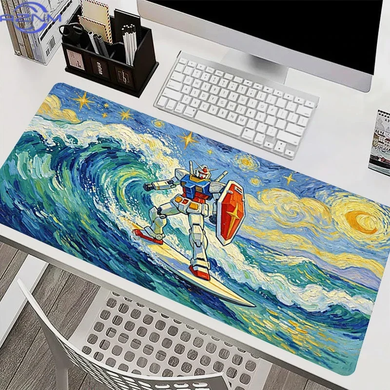 Starry Night Mecha Robot Mouse Pad Large keyboard MousePad Rubber Anti-slip Playmat XXL Gaming Office Desk Mat