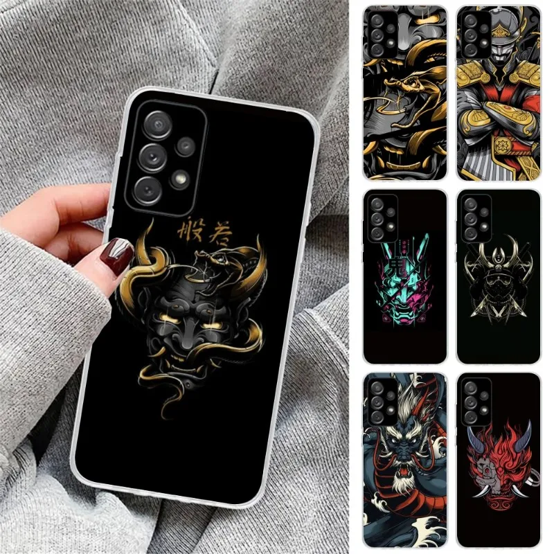 Ninja HANNYA Onimaru Phone Case for Samsung Galaxy S23 S22 S21 Plus Ultra A12 A32 A53 Clear Phone Cover Funda