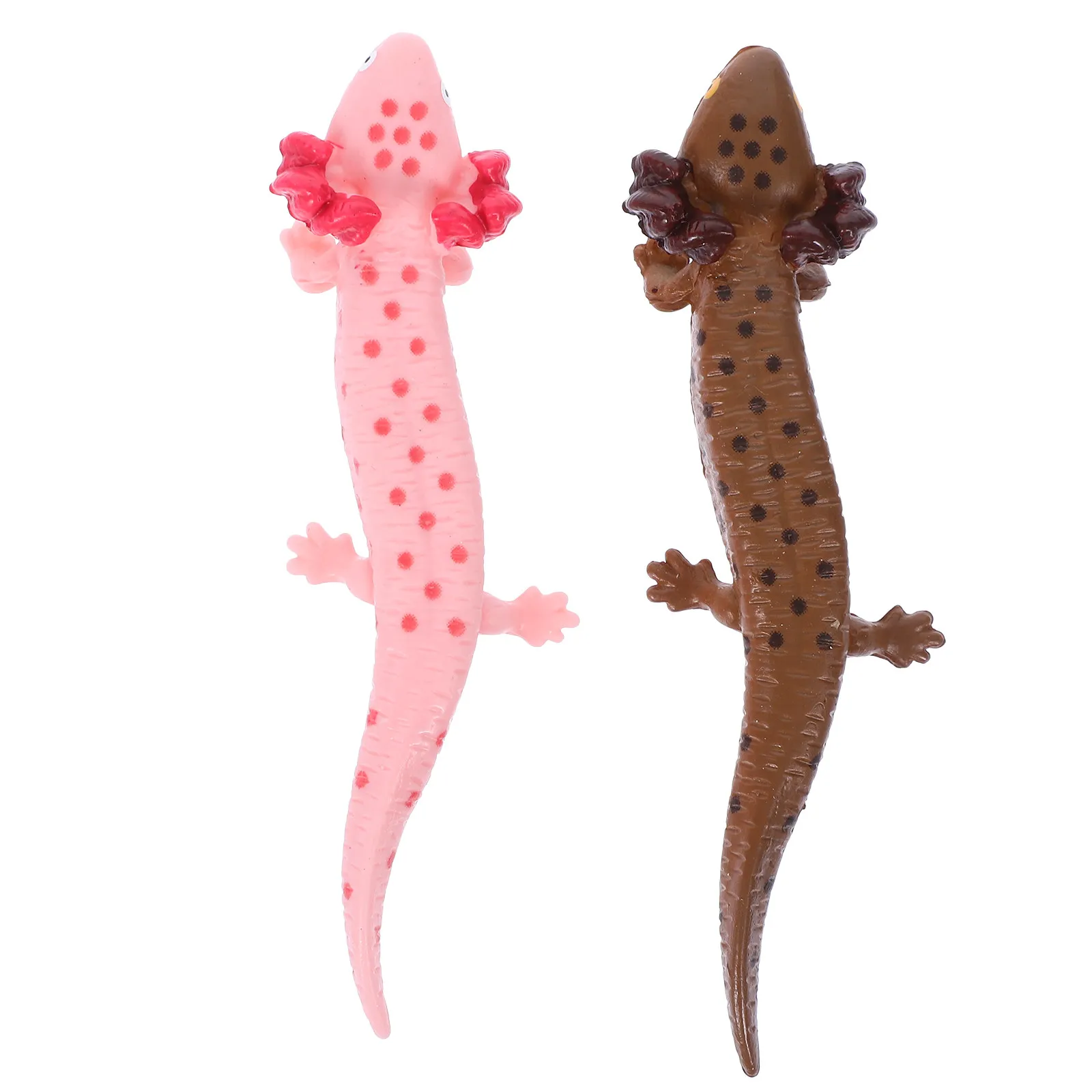 2Pcs Lifelike Artificial Salamander Decoration Plastic Garden Ornament Realistic Simulation Sculpture for Outdoor Yard Balcony