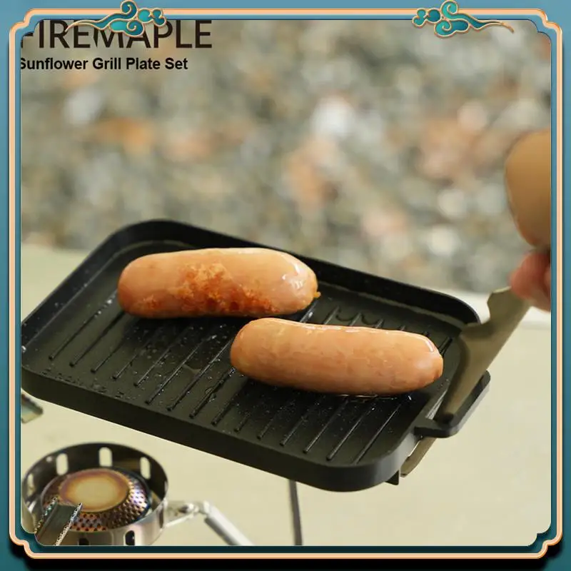 

Latest Mini Grill Pan Set Thickened Heat-Resistant Non-Stick Rectangular Grill Multi-Function Outdoor Camping Grill Pan