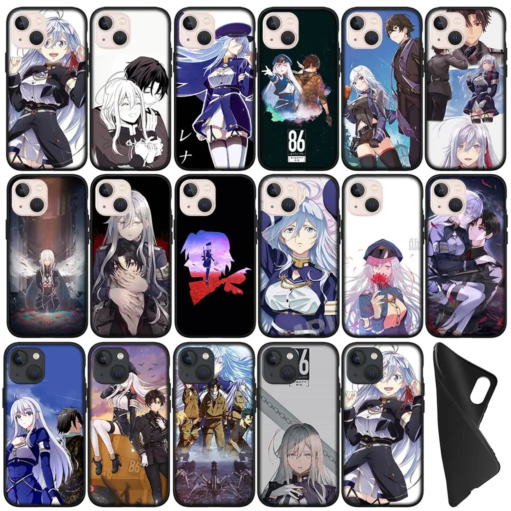 Cartoon Anime 86 Eighty Six Cover Phone Case for Apple iPhone 15 14 Plus 13 12 Mini Pro Max + 13Pro 14+ 15+ Flexible Coque