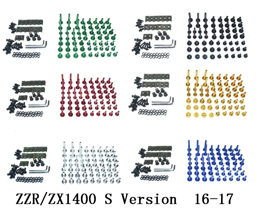 

Комплект болтов для обтекателя мотоцикла, винты для кузова, подходят для KAWASAKI ZZR/ZX1400 S версии 2016-2017