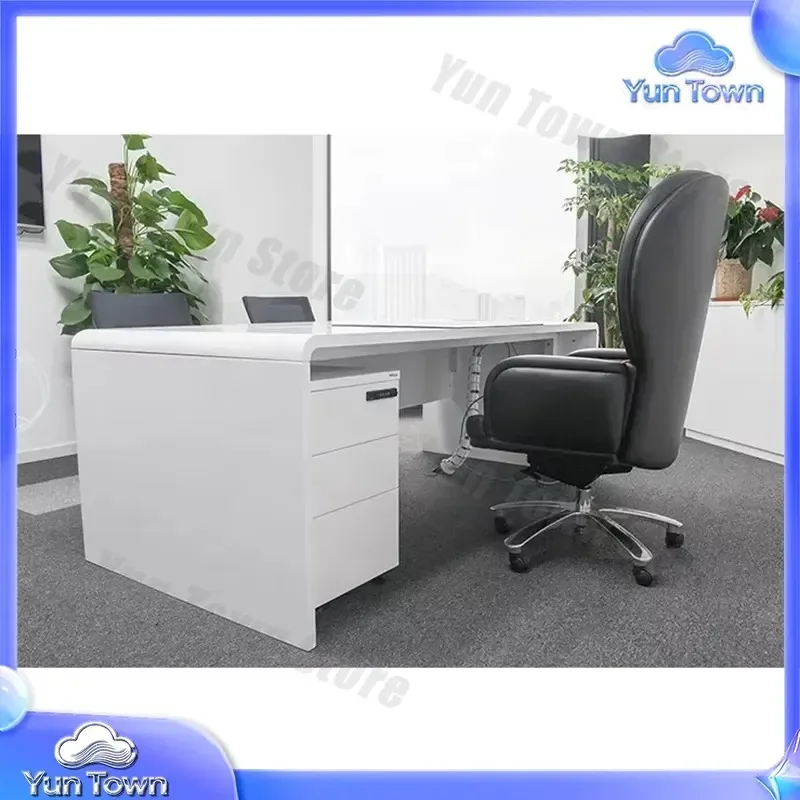 2026 Simple Design Solid Wood Writing Executive Office Desk for Manager Boss Commercial Negotiation Table for Home Office