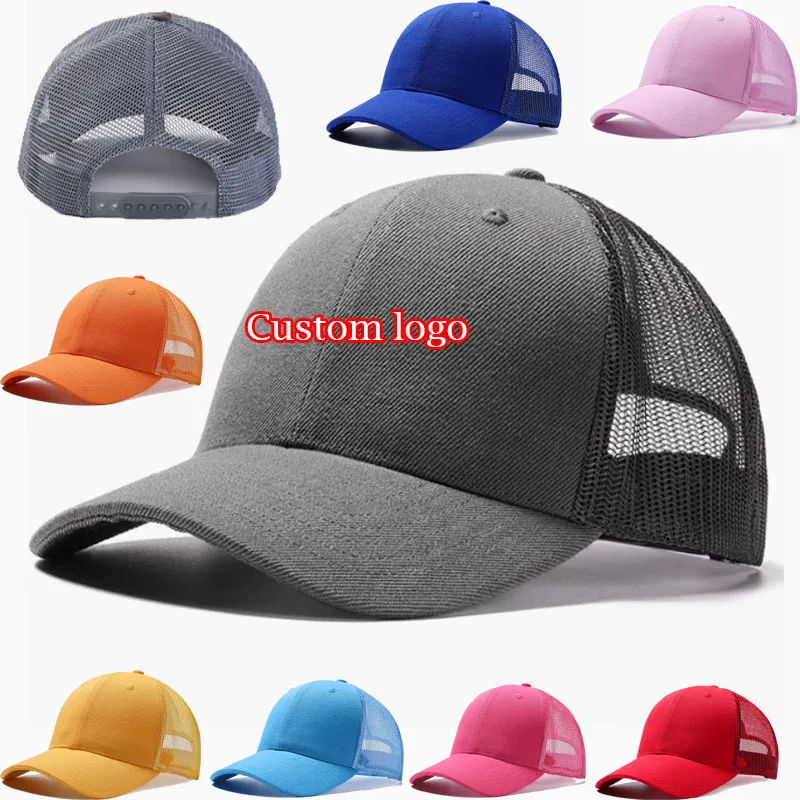 Wholesale Adult Sport Mesh Baseball Cap Custom Logo Embroidery Hat Comfortable Print Logo