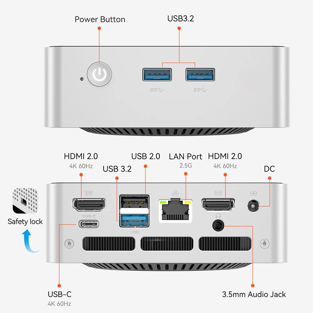 MLLSE جديد G2 Plus كمبيوتر صغير AMD Ryzen R3-4300U CPU 16G RAM 512GB ROM متوافق مع USB3.2 Win11Pro سطح المكتب المحمول WiFi6 BT5.3