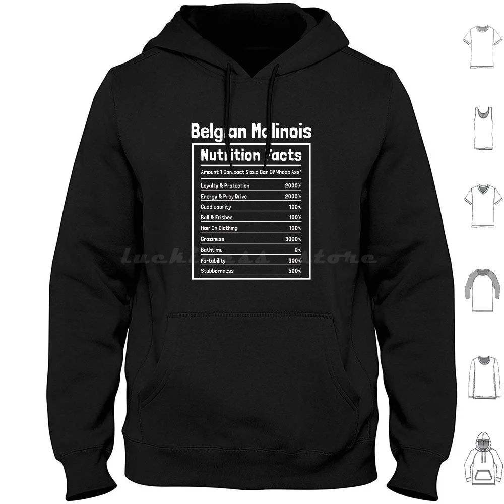 Belgian Malinois Nutrition Facts Funny Dog Gift Hoodies Long Sleeve Malinois Belgian Malinois Malinois Funny Malinois