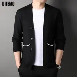 Nova marca de topo designer moda malha cardigan gráfico para homens camisola casual coreano casacos jaqueta roupas dos homens 2023