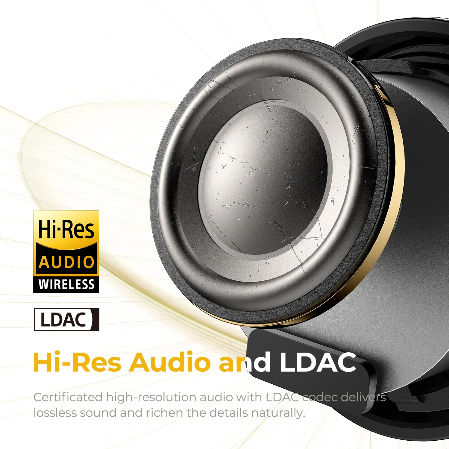 سماعات أذن لاسلكية SOUNDPEATS Mini Pro HS مزودة بتقنية البلوتوث 5.3 الهجين ANC مزودة بصوت عالي الدقة ، ترميز LDAC ، EQ مخصص عبر App ، 6 ميكروفونات