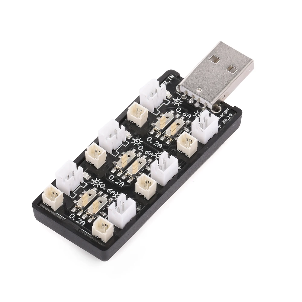5 قطعة 6CH USB إلى 3.7 فولت بطارية شحن لوح مهايئ 3.7 فولت/4.2 فولت 600mA 6 قناة يبو LiHv شاحن مجلس لبطارية نموذج RC #4