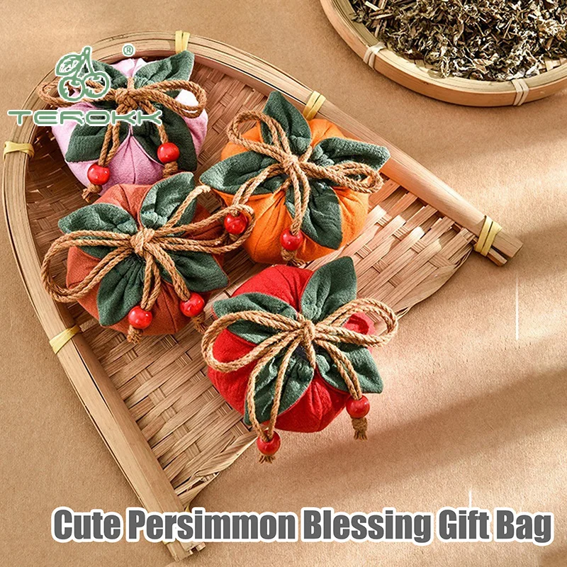 Wierookzak met persimmon-hanger, kan op de achteruitkijkspiegel of auto worden opgehangen, zegenportemonnee, lege tasmateriaalset voor geluk