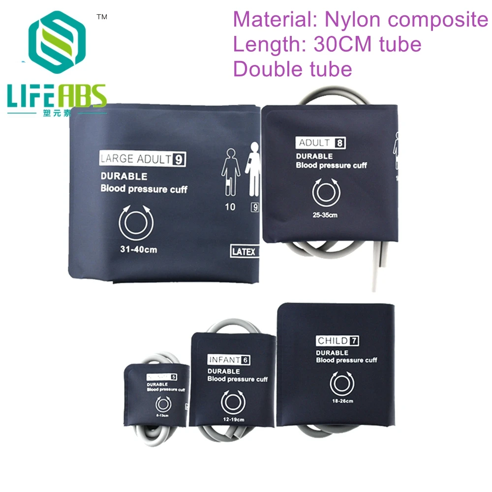 5 Size of Double Tube Blood Pressure Cuffs Tpu Nylon Nibp Cuff Resuable for Ge Dash2000 Dash 3000 Patient Monitor