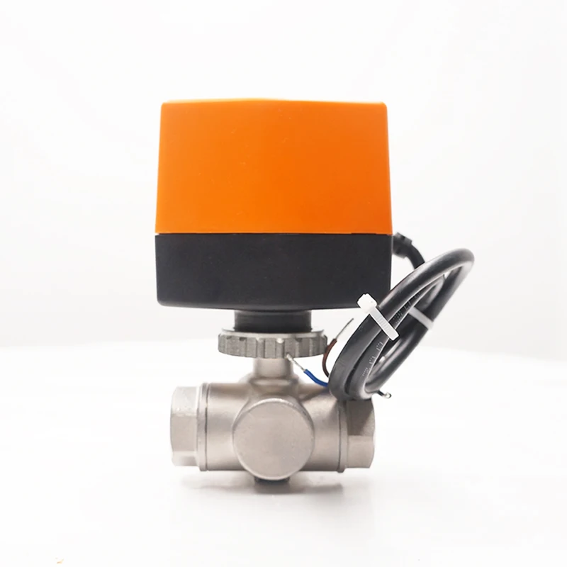 DC Actuator SS304 Ball Valve 12V/24V/3V 3 Way Electric Flow Control Valve Stainless Steel 316 Motorized Water Ball Valve