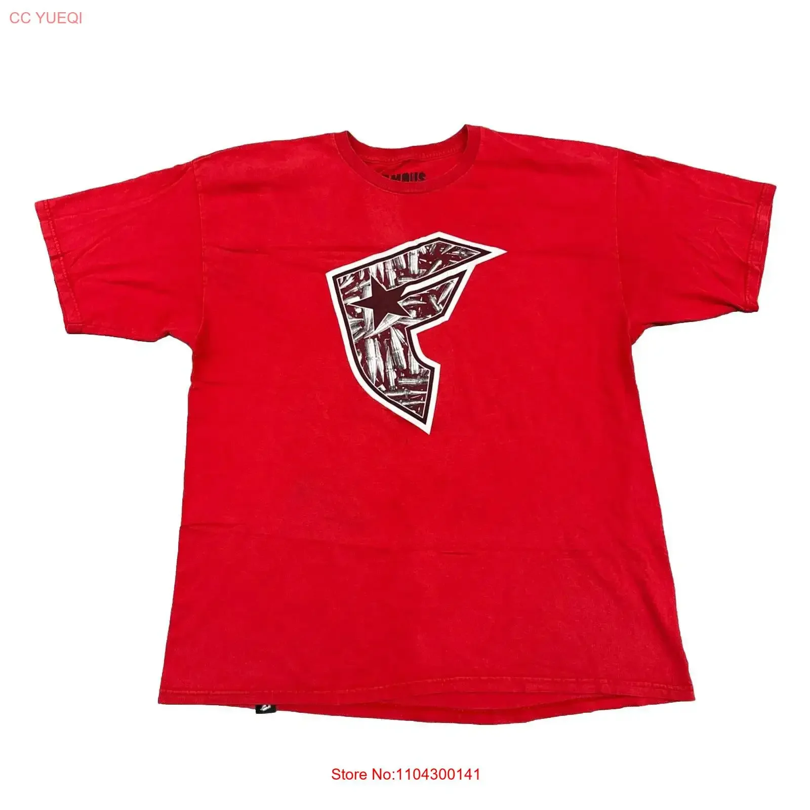 Vintage Y2K Famous Stars And Straps Classic Logo T Shirt Red Size XL Bullets vintage Washed graphic Stylish Breathable Slightly