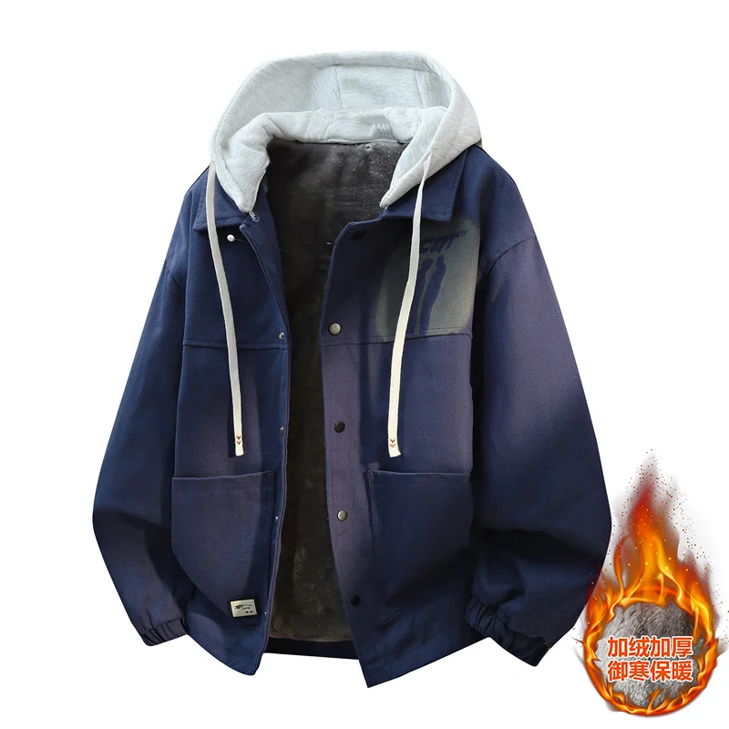 

GIOIOMen's Cotton Jacket，2025Winter New Thickened Fleece Hooded Loose Casual Men's Jacket
