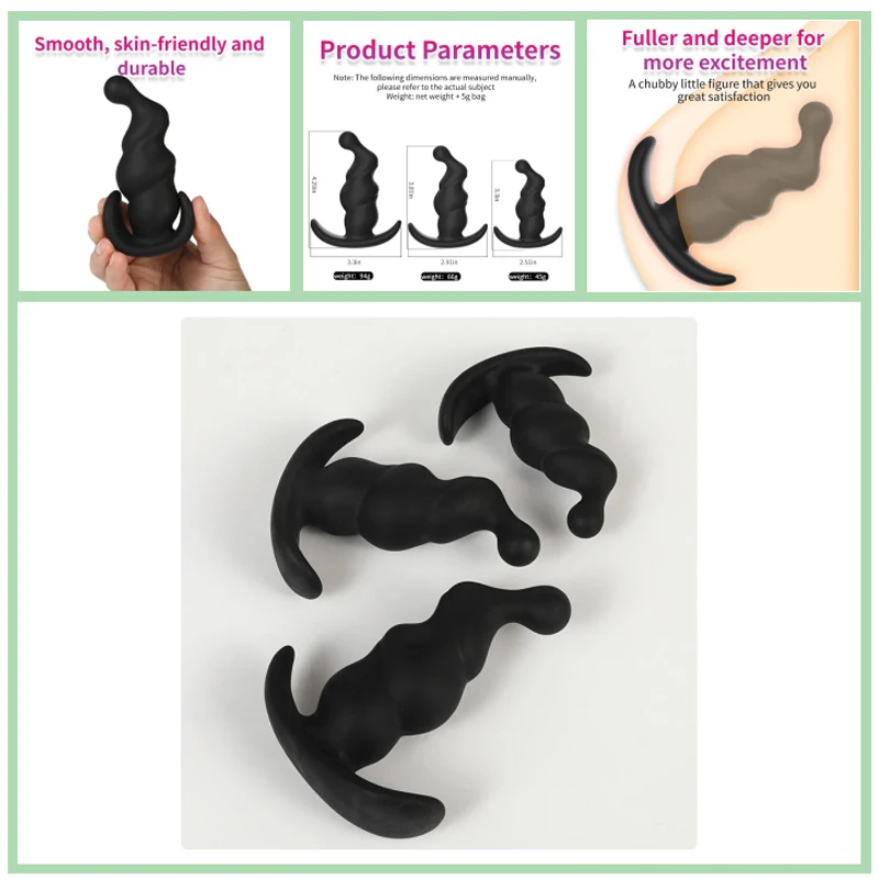 Consolador con cuentas de tapón Anal con rosca, dilatador de entrenador Anal, estimulador del punto G, tapón Anal, masajeador de próstata, Juguetes sexuales para mujeres y hombres Gay