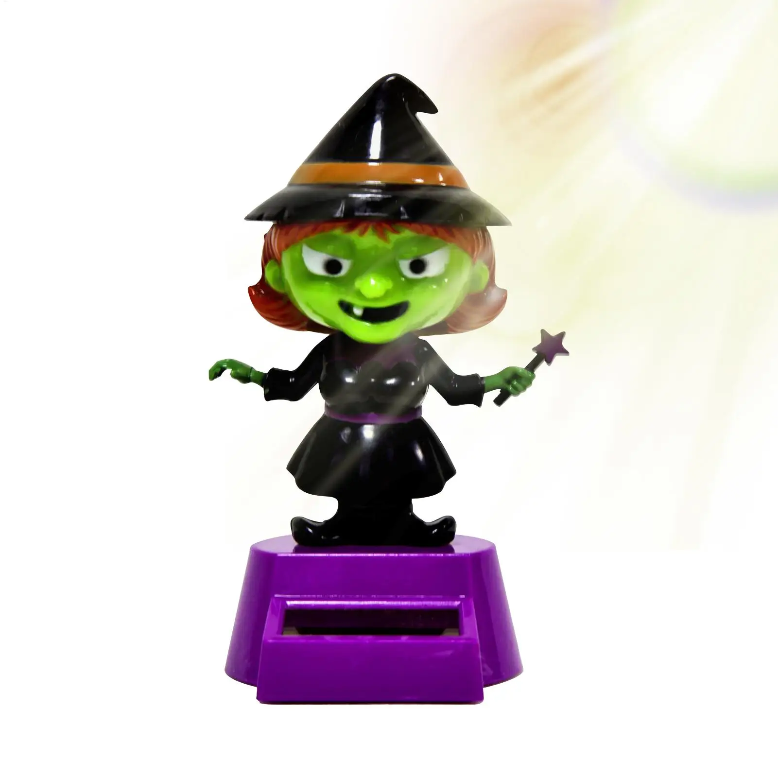 

Halloween Car Dash Decorations Witch Car Dashboard Ornaments Solar-Powered Doll For Interior Desktop Use Party Car Decoration