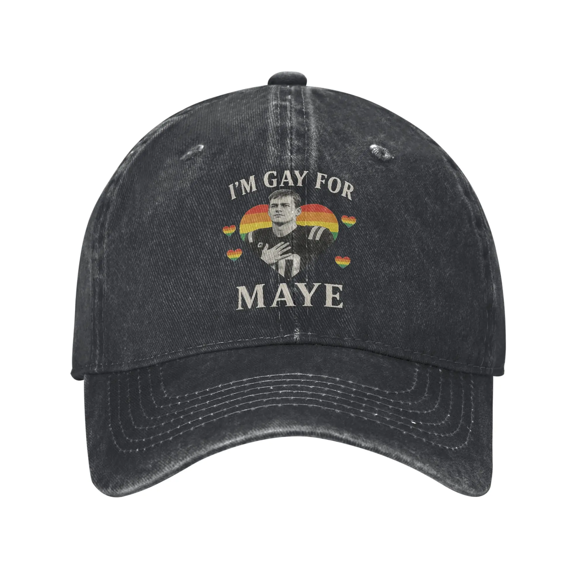 I Am Gay For Maye Football Drake Maye Sun Baseball Cap Men Design Trucker Hat Stylish Running Hippie Wholesale Baseball Caps