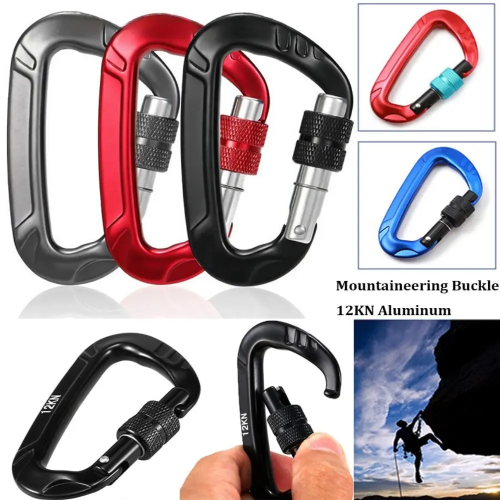 12KN المهنية حلقة تسلق السلامة الألومنيوم متعدد الألوان تسلق قفل الأمان أداة التصاعدي في الهواء الطلق