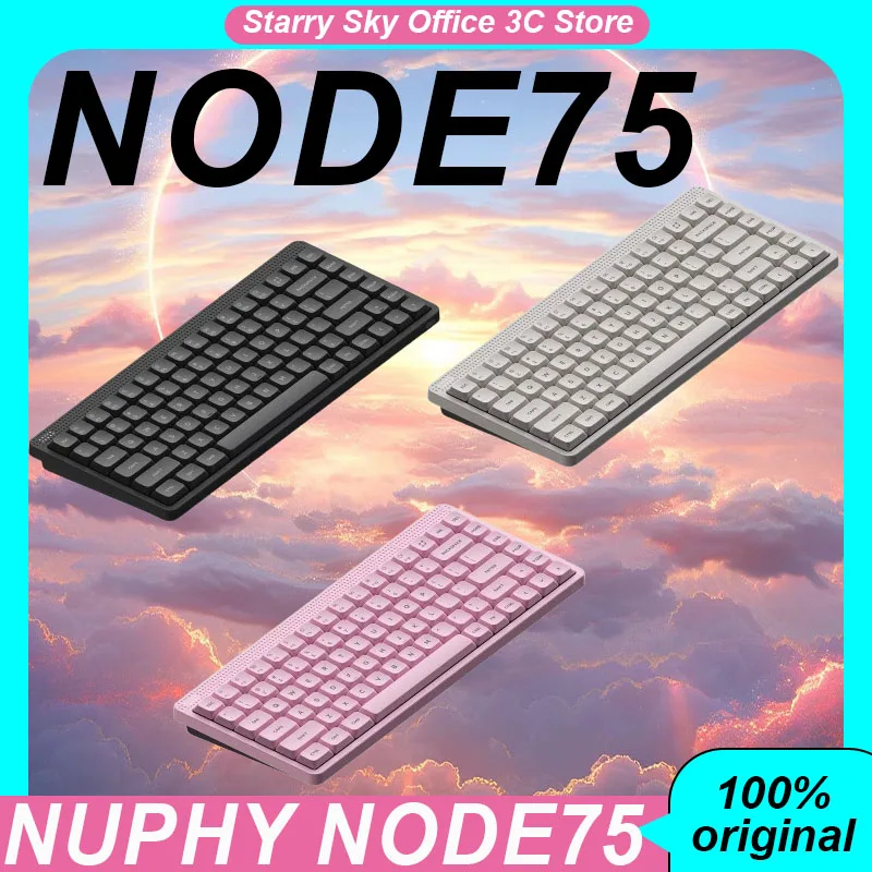 

Nuphy Node75 Низкоосевая высокоосевая клавиатура Беспроводная трехрежимная прокладка Настроить сенсорную панель 4000 мАч ПК Киберспорт Ноутбук Офисные клавиатуры