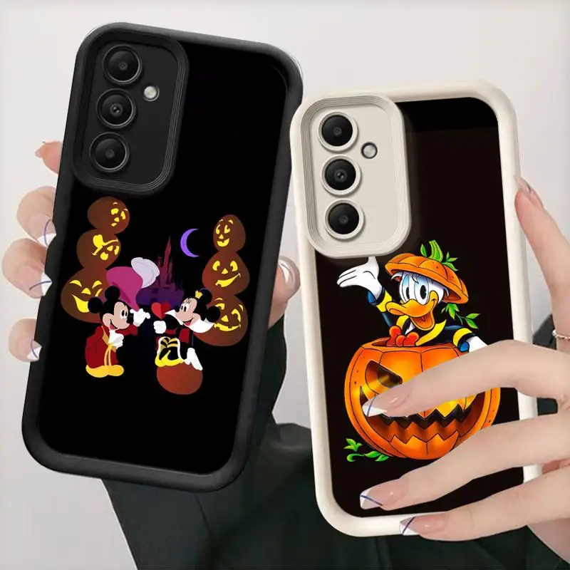 Disney Mickey Minnie Happy Halloween Liquid Phone Case for Samsung Galaxy A55 A54 A53 A52 A35 A15 A51 A14 A12 A34 A32 A71 A22