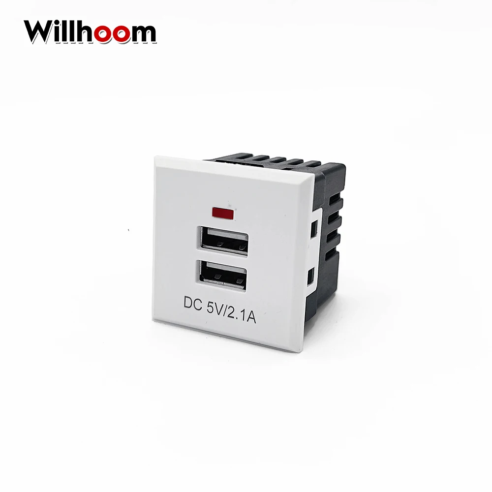 5V 2.1A Dual USB AC Power Socket incrustado Dual USB Desktop receptáculo DC Charging Power Panel Module Outlet test circuito DIY